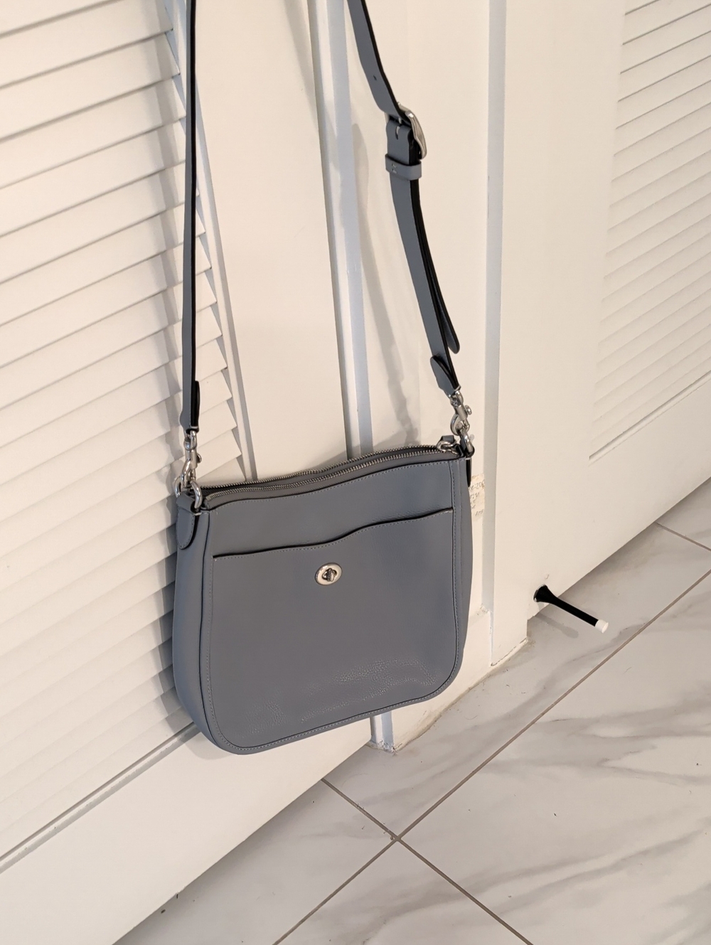 Coach Dusty Blue Leather Crossbody Bag